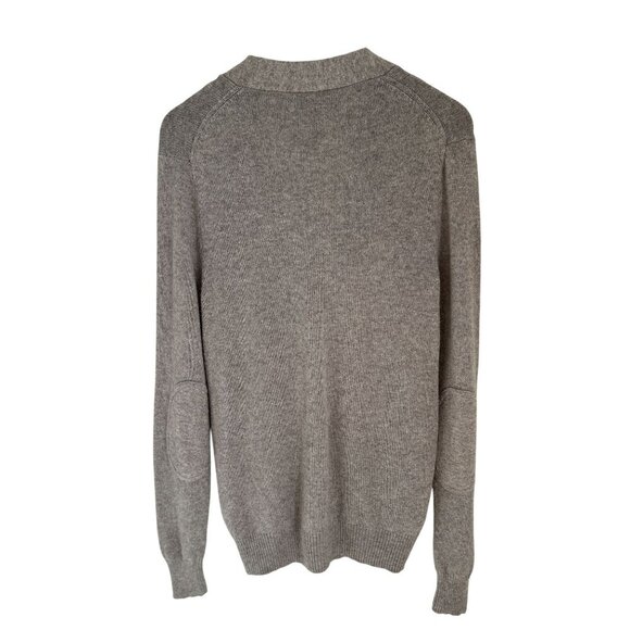 J. Crew Gray Wool Blend Cardigan Elbow Patch Knit Sweater Preppy Old Money Size - Picture 6 of 8